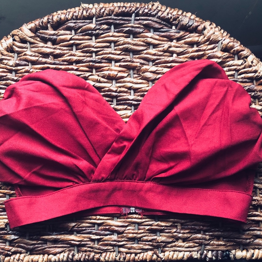 Two piece romper burgundy
